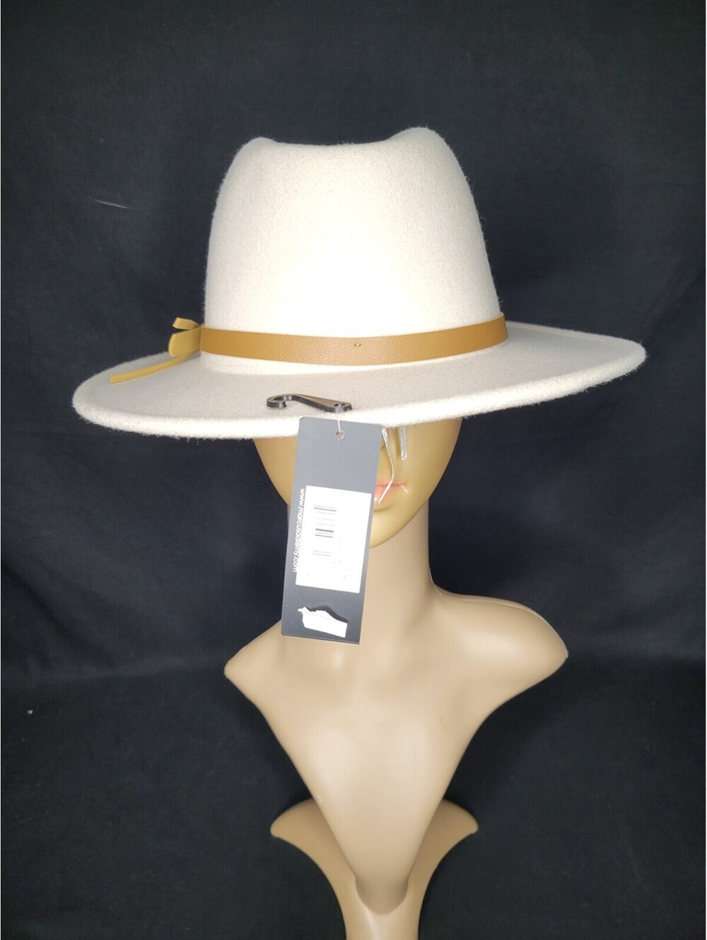 Marcus Adler Women's fedora hat wool felt w/leather adjustable Band Color - Bone